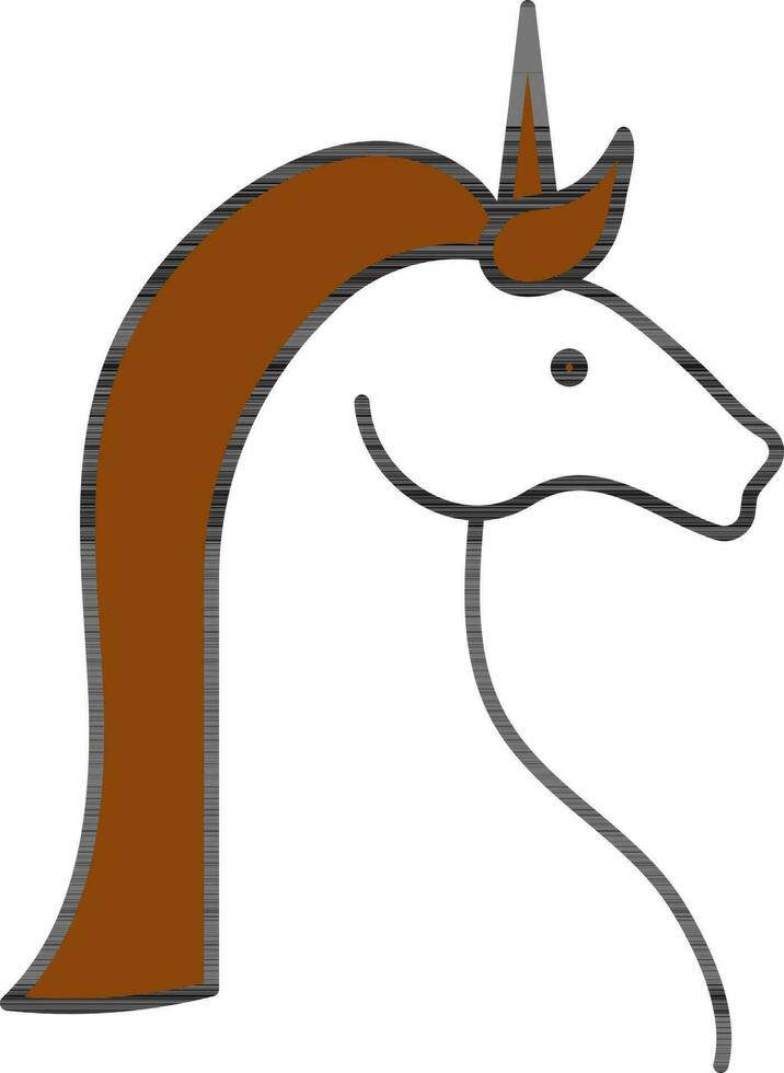 Illustration of Horse Icon in Brown and White Color. vector