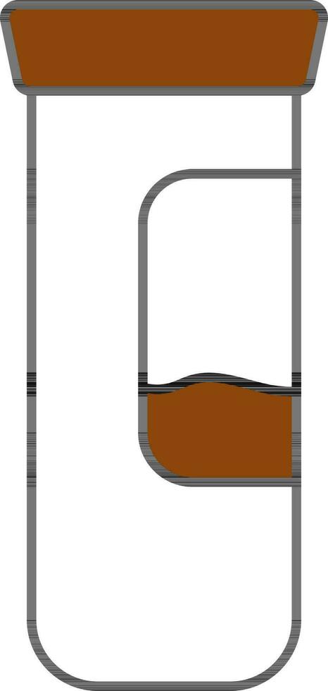 Vector Illustration of Brown Liquid Test Tube.