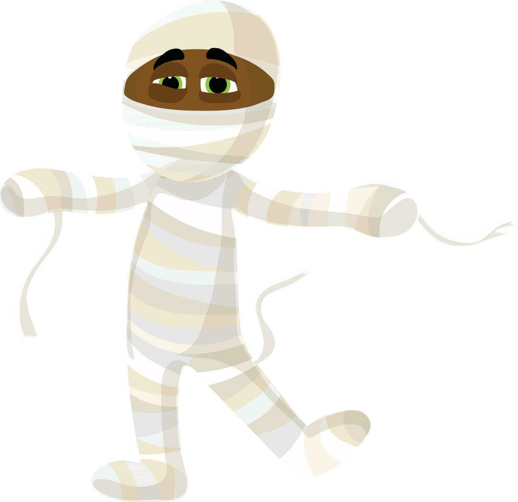 Illustration of halloween mummy character. vector
