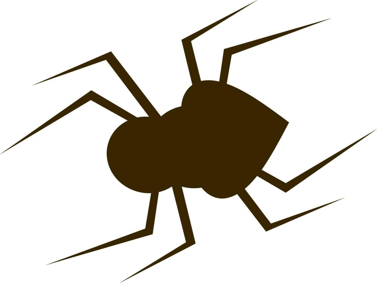 Isolated sillhouette of spider in brown color. vector