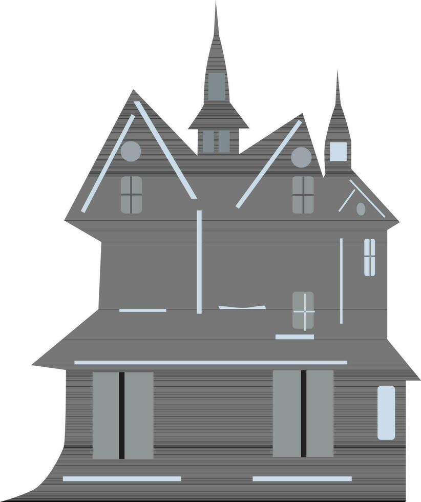 Illustration of halloween haunted house. vector