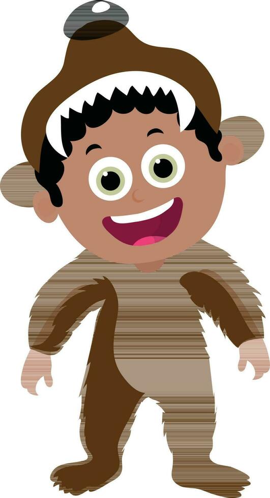 Cartoon of a boy in bear costume. vector
