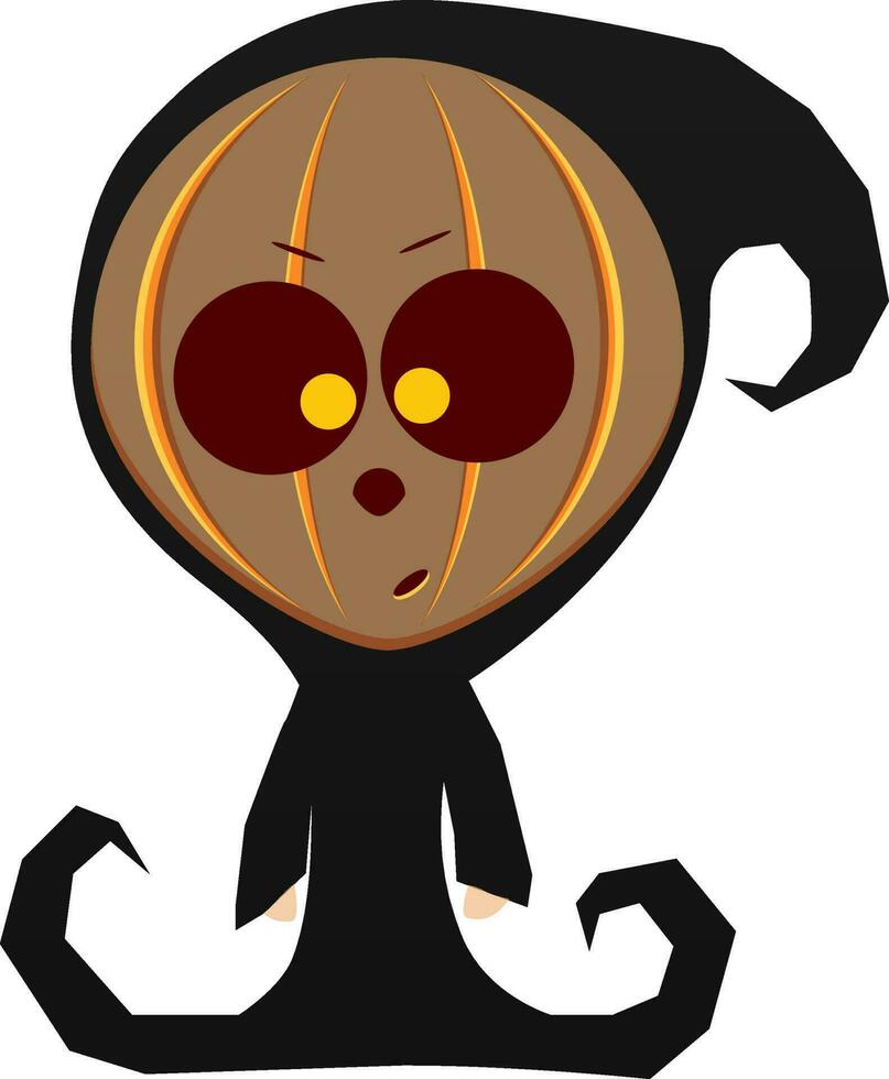 Halloween monster cartoon character in robe costume. vector