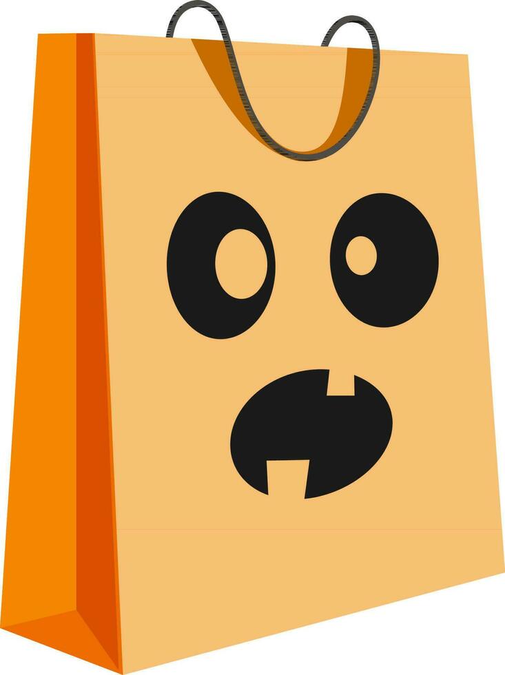 Picture of a shopping bag in orange color. vector