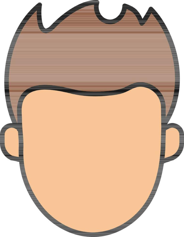 Brown And Orange Color Faceless Man Icon in Flat Style. 24326201 Vector