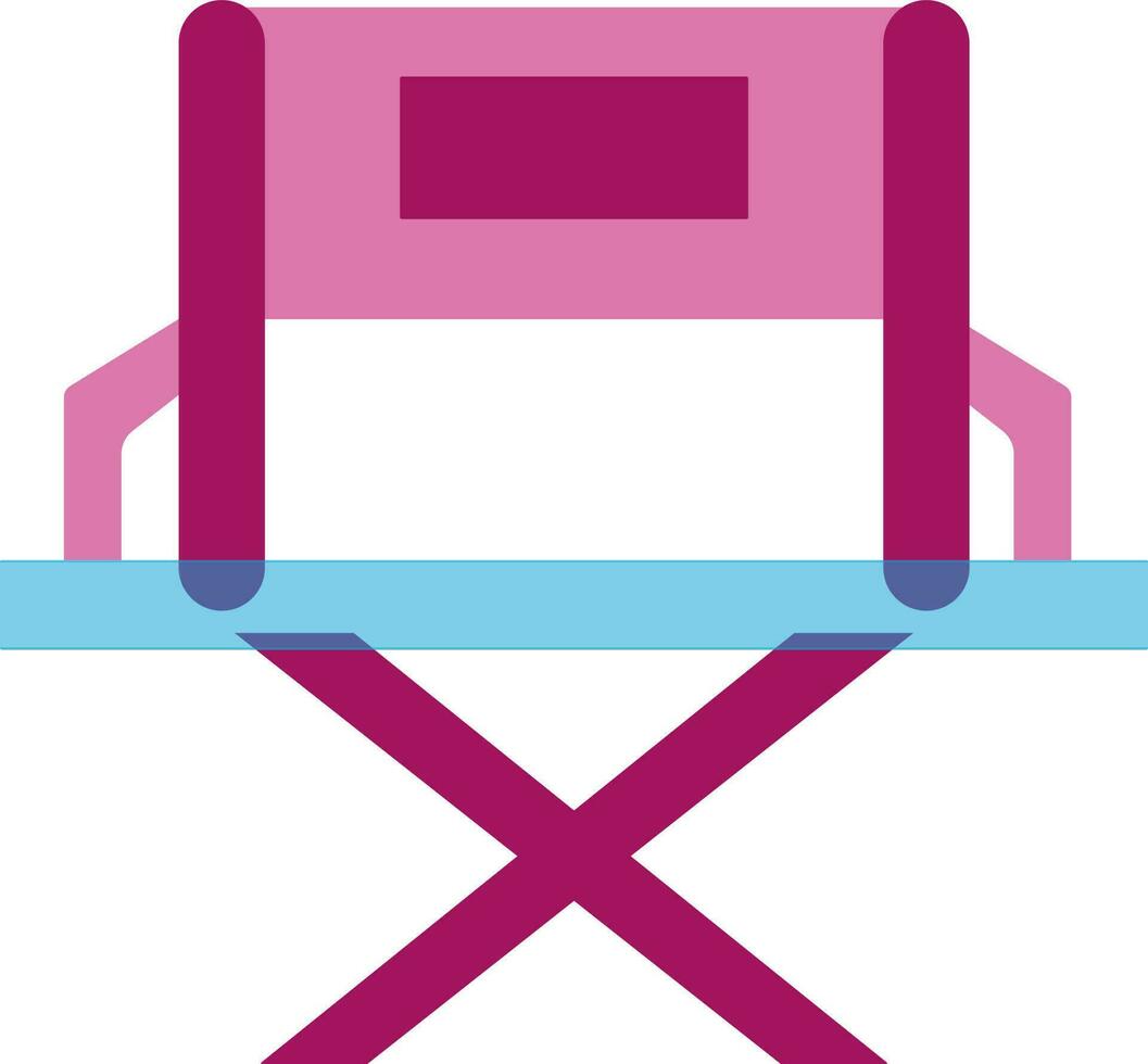 Director chair in pink and blue color. vector