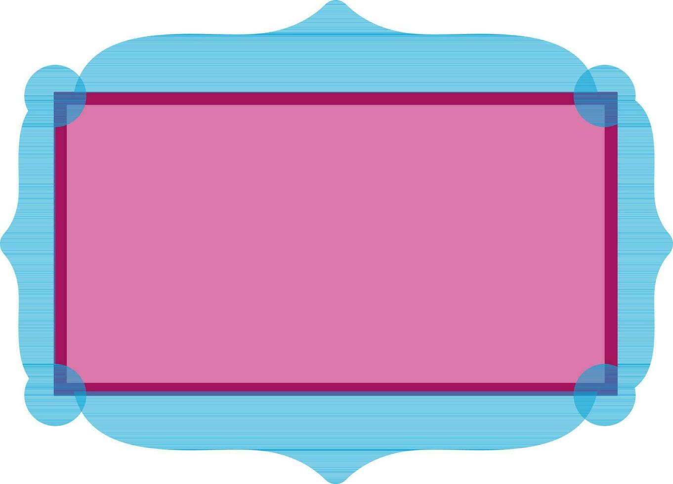 Flat style blank frame in pink and blue color. vector