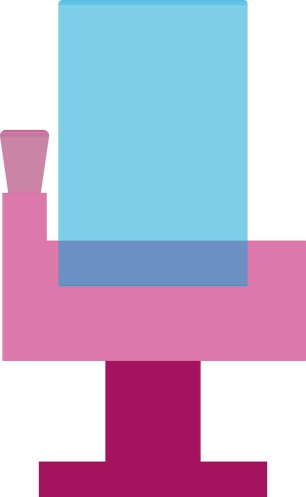 Pink blank glass on blue chair. vector