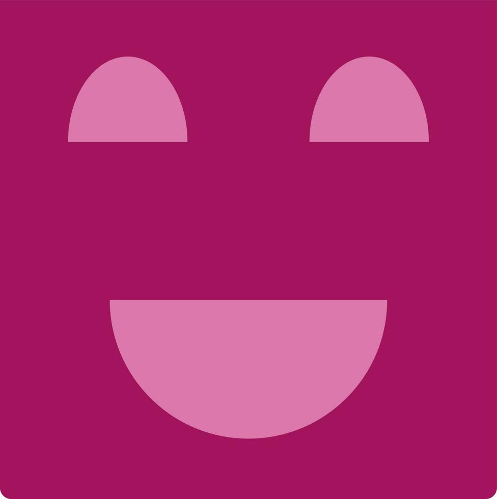 Illustration of a pink smiley mask. vector