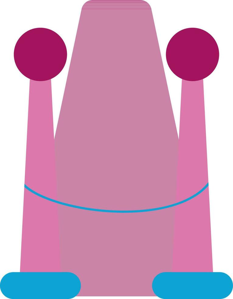 Fence with pink carpet. vector