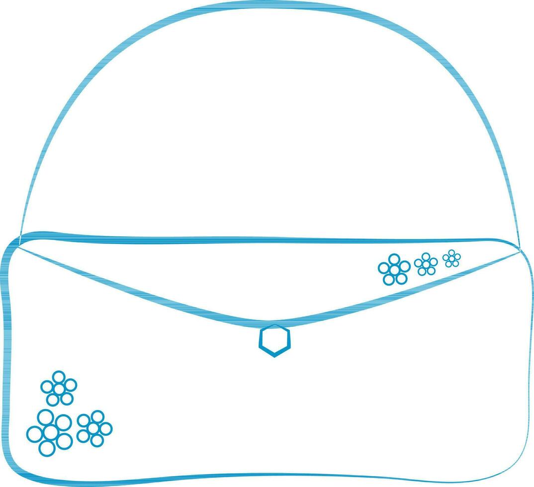Line art illustration of hand bag. vector