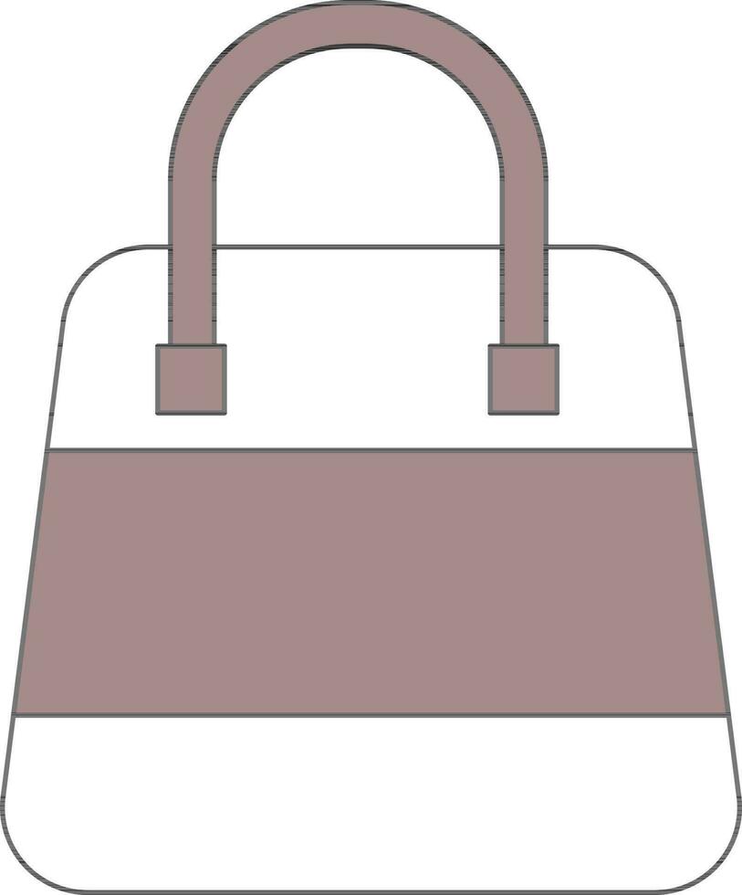 Purse Or Carry Bag Icon In Grayish Red And White Color. vector