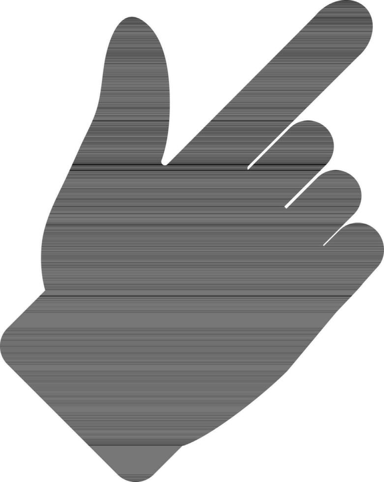 silueta de señalando mano gesto. vector