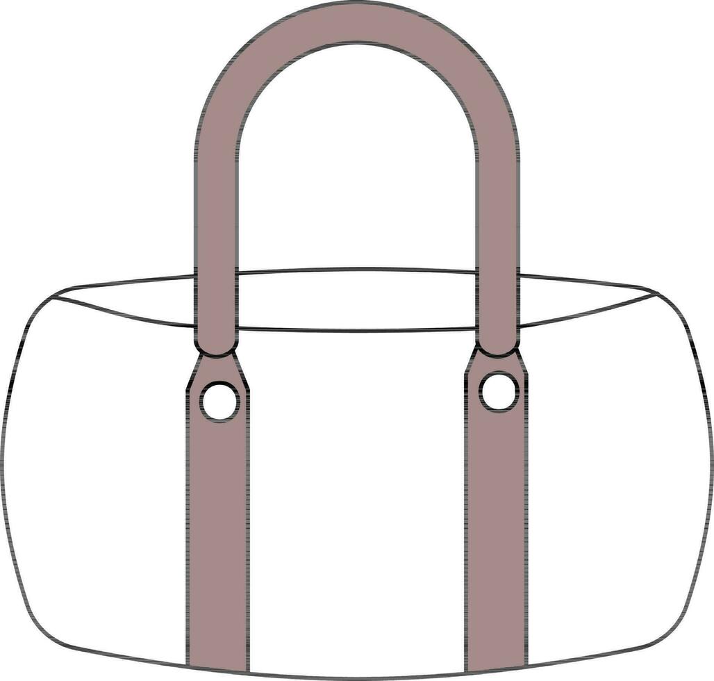 Handbag Or Carry Bag Icon In Grayish Red And White Color. vector