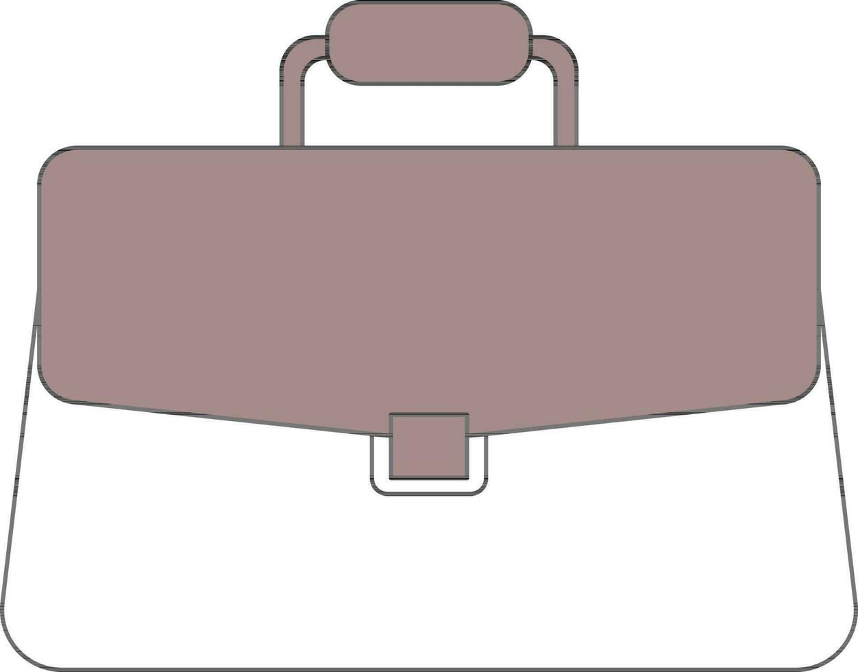 Briefcase Icon In Grayish Red And White Color. vector