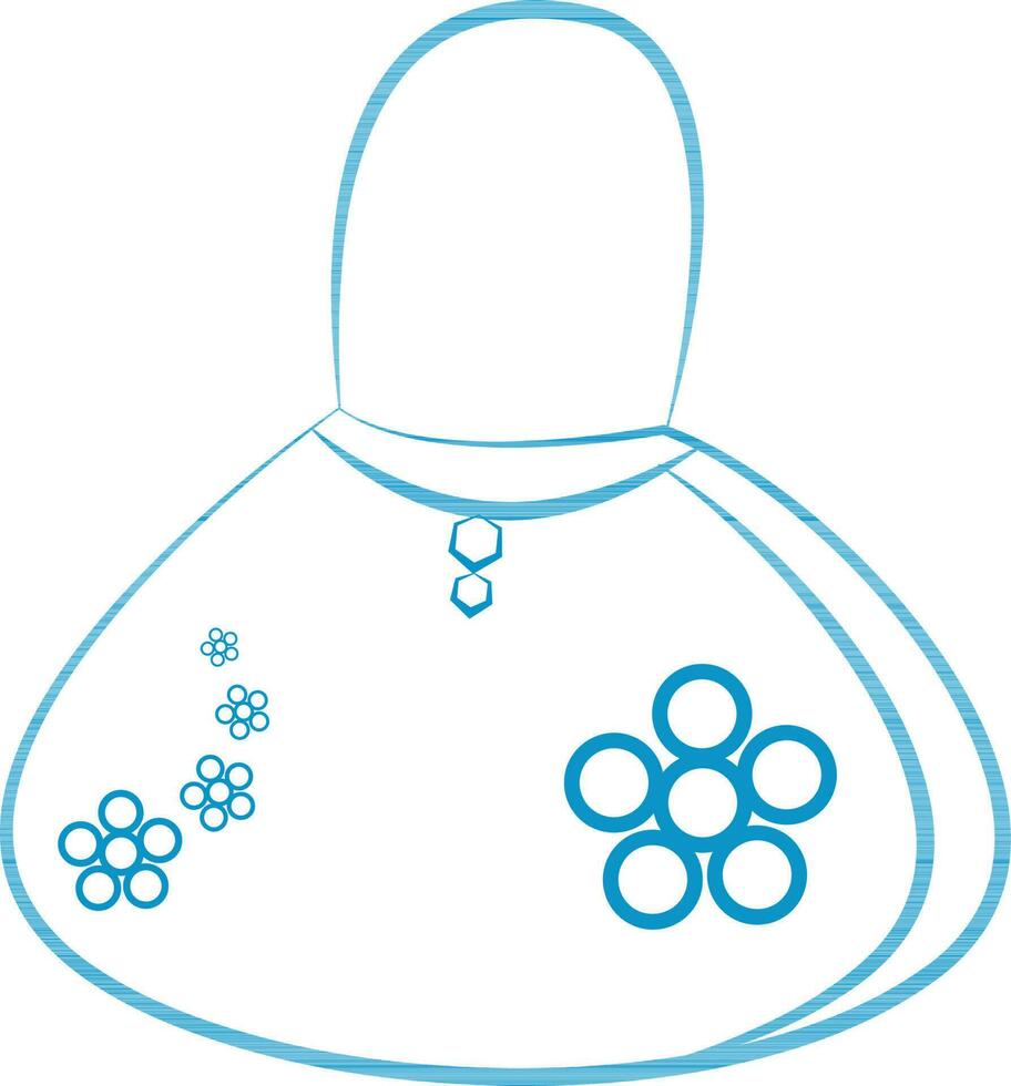 Line art illustration of hand bag. vector