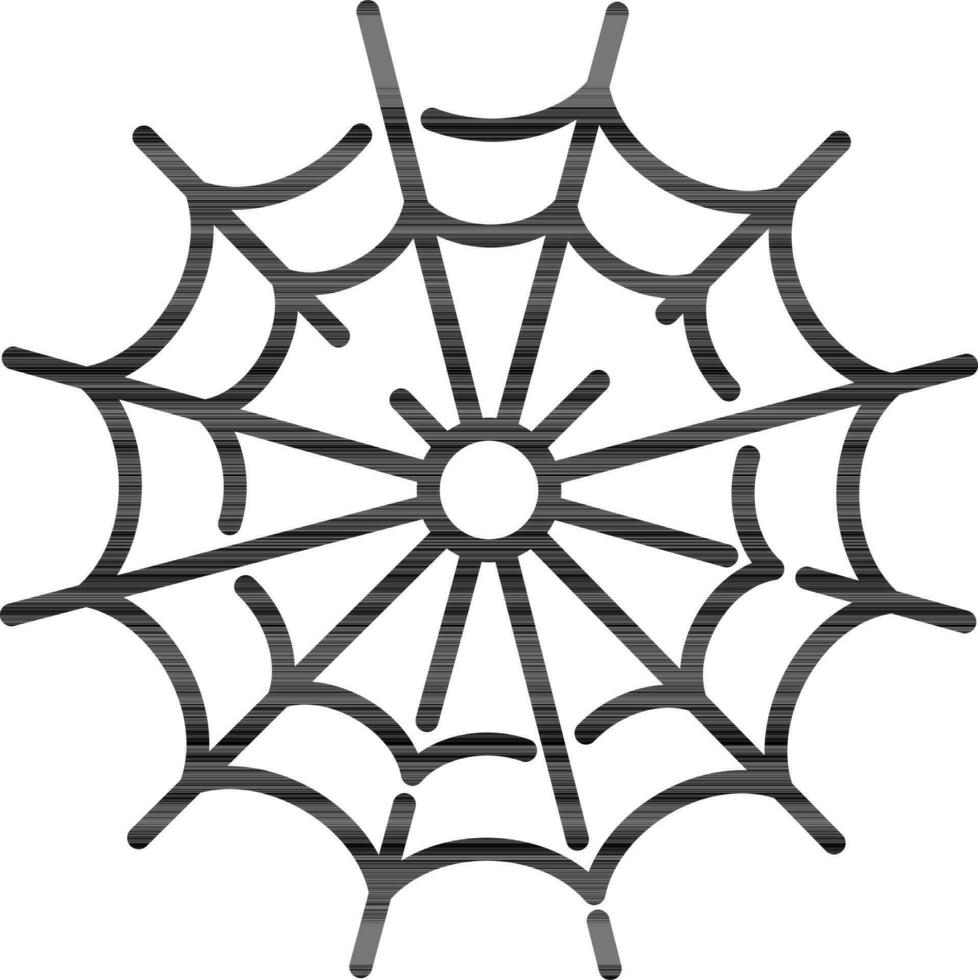 Illustration of Cobweb Icon in Black Line Art. vector