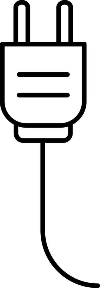 Line Art Plug Icon in Flat Style. vector