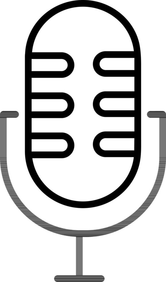 micrófono icono o símbolo en negro Delgado línea. vector