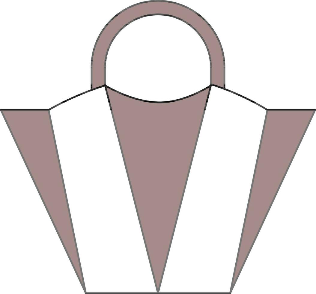 Carry Bag Icon In Grayish Red And White Color. vector