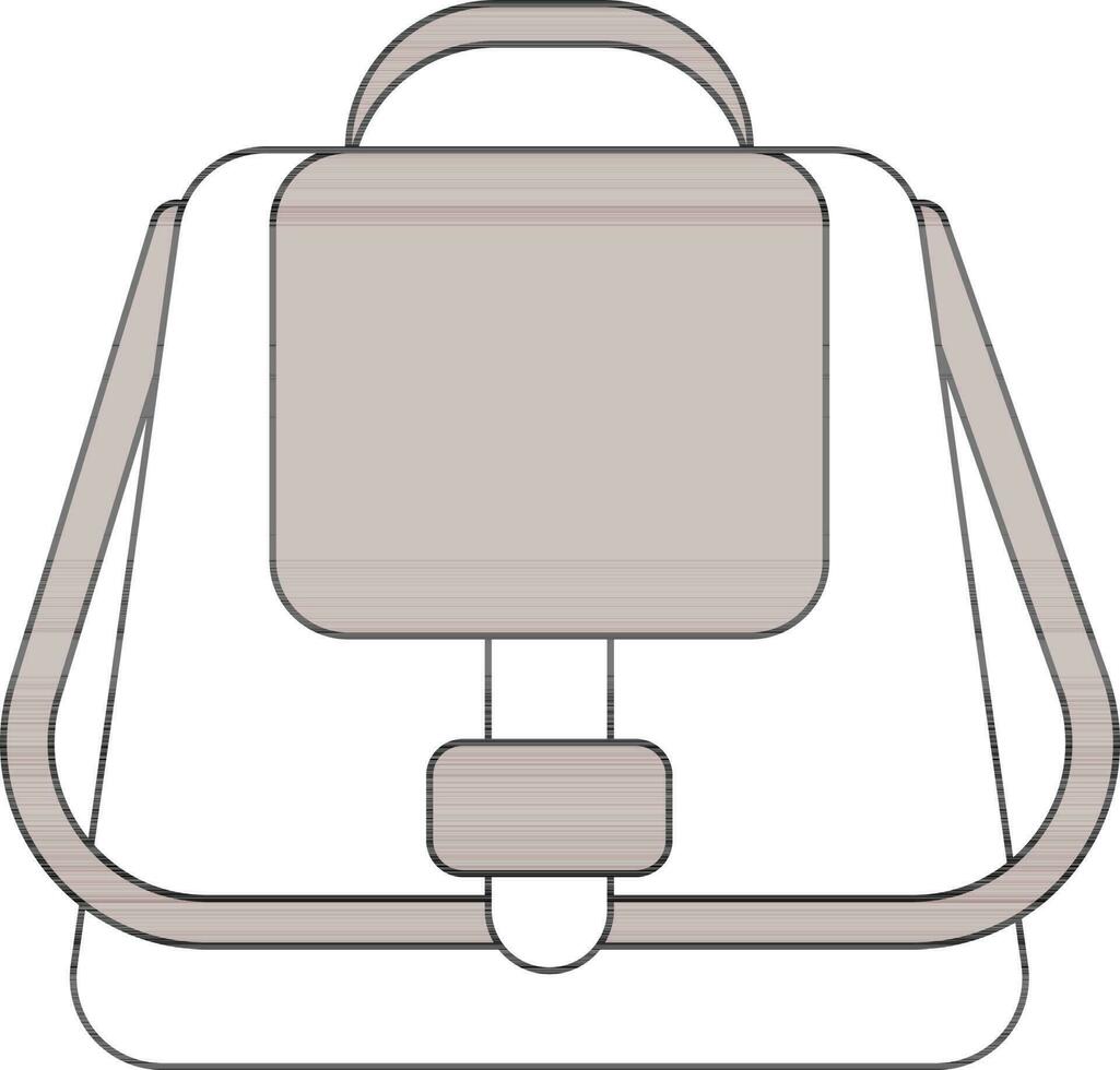 Handbag Icon In Grayish Red And White Color. vector