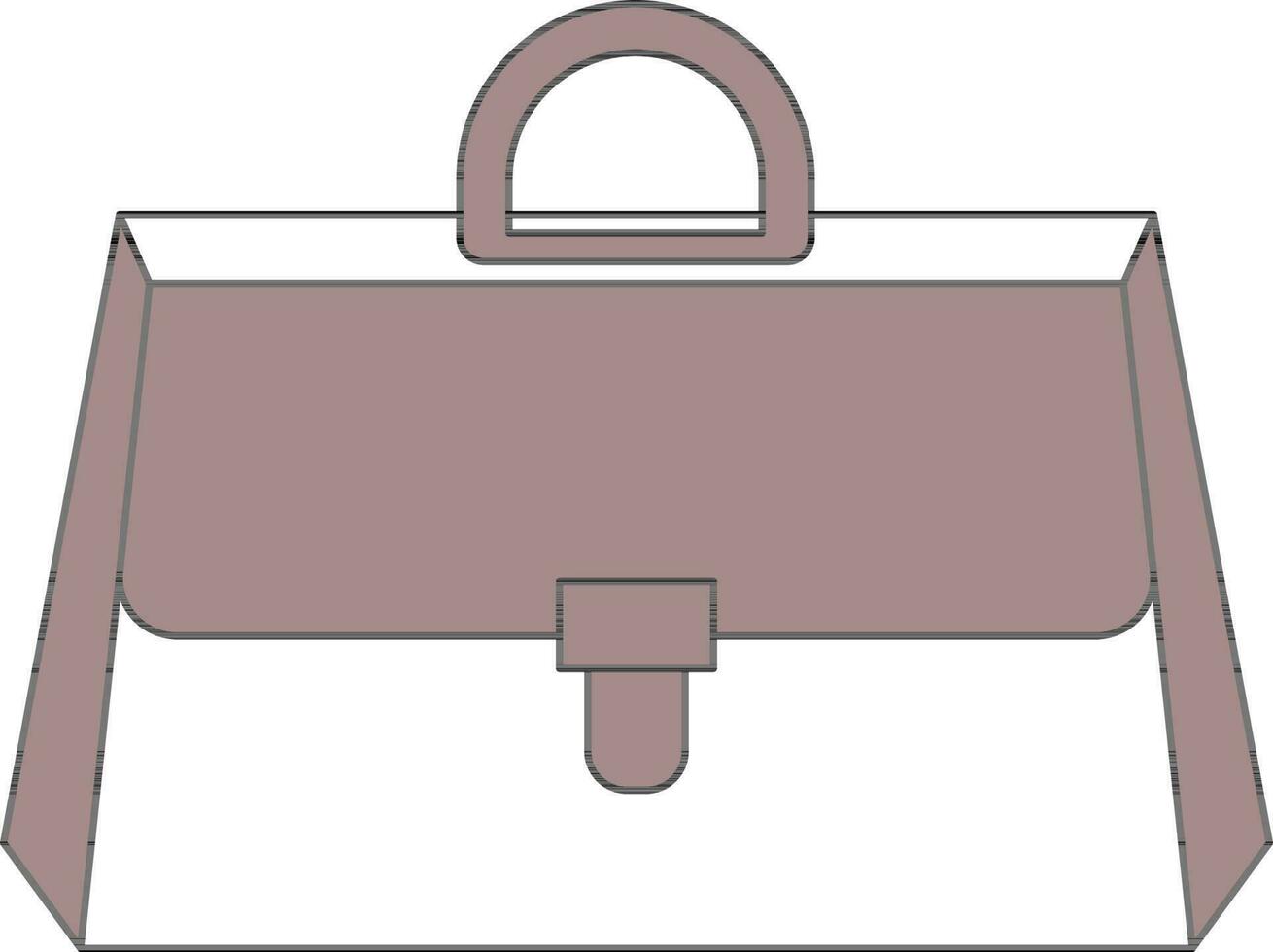 Handbag Icon In Grayish Red And White Color. vector