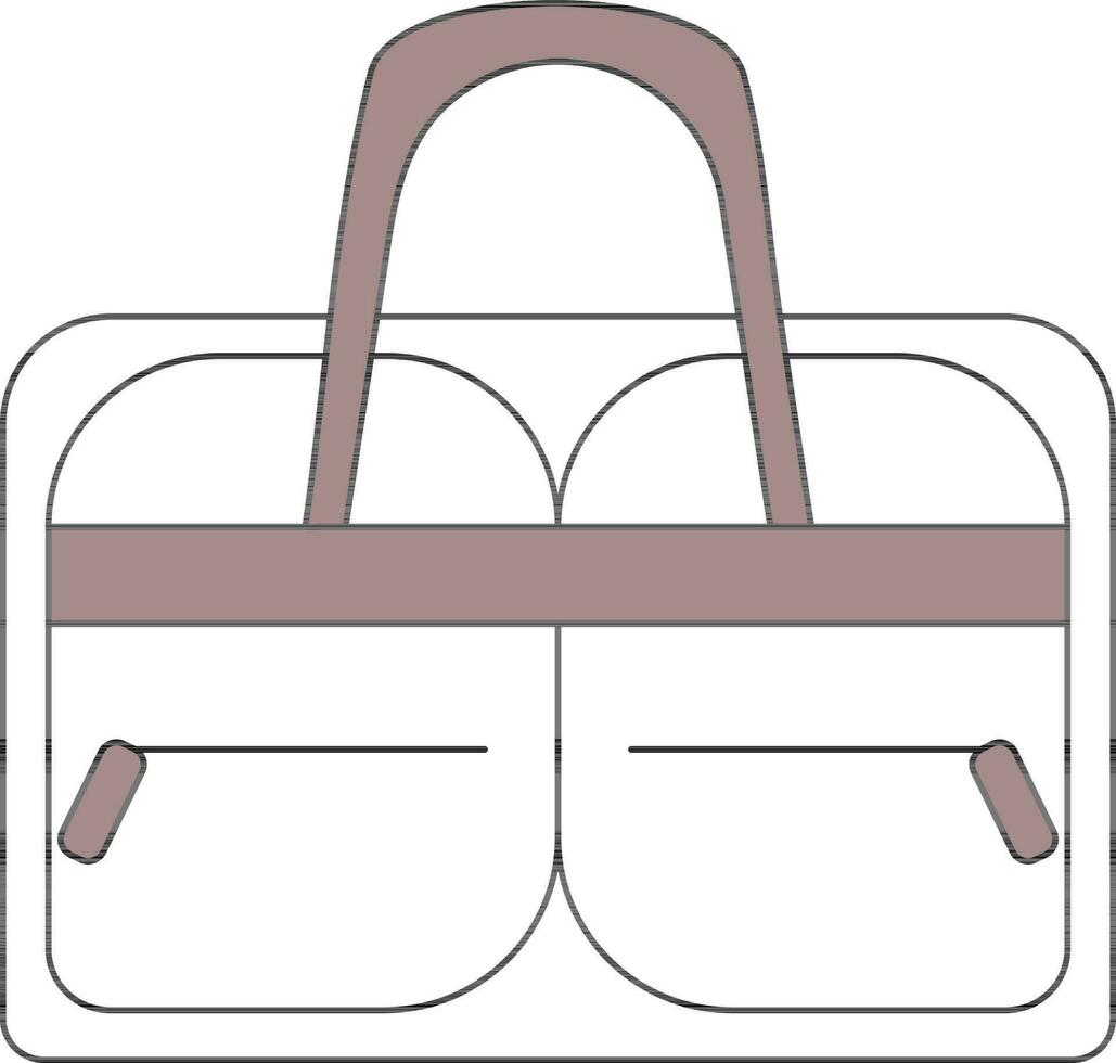 Modern Handbag Icon In Flat Style. vector