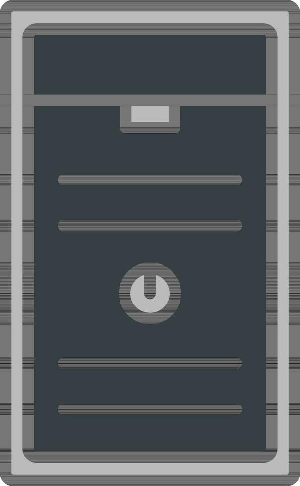 Computer CPU Icon in Grey Color. vector