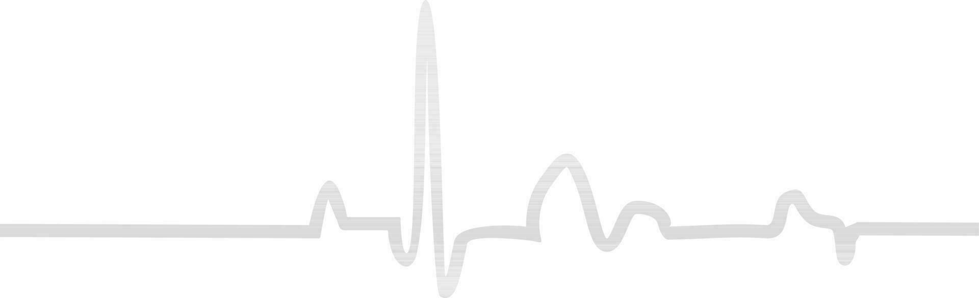 Heart rhythm in gray color. vector