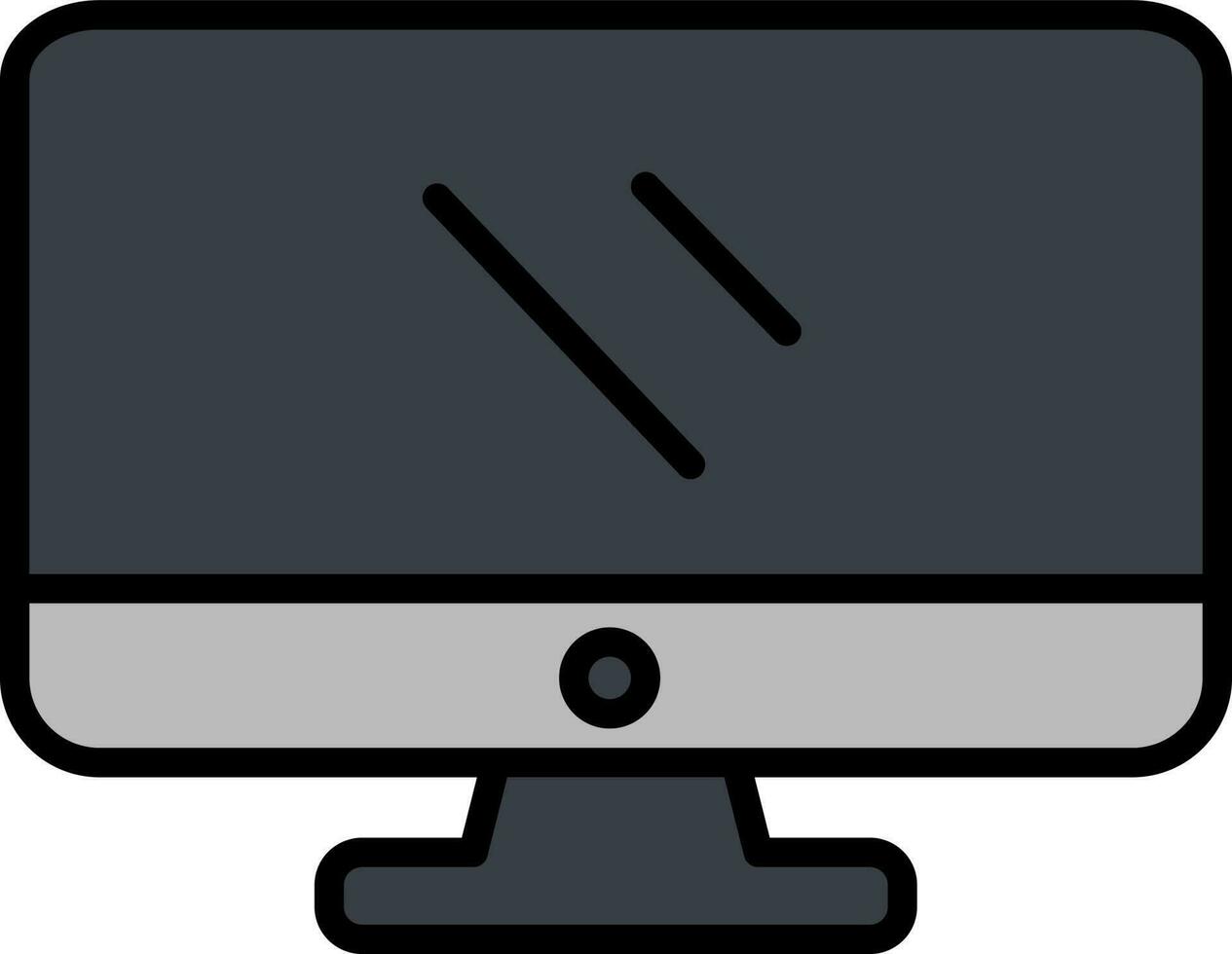 Monitor Icon or Symbol in Grey Color. vector