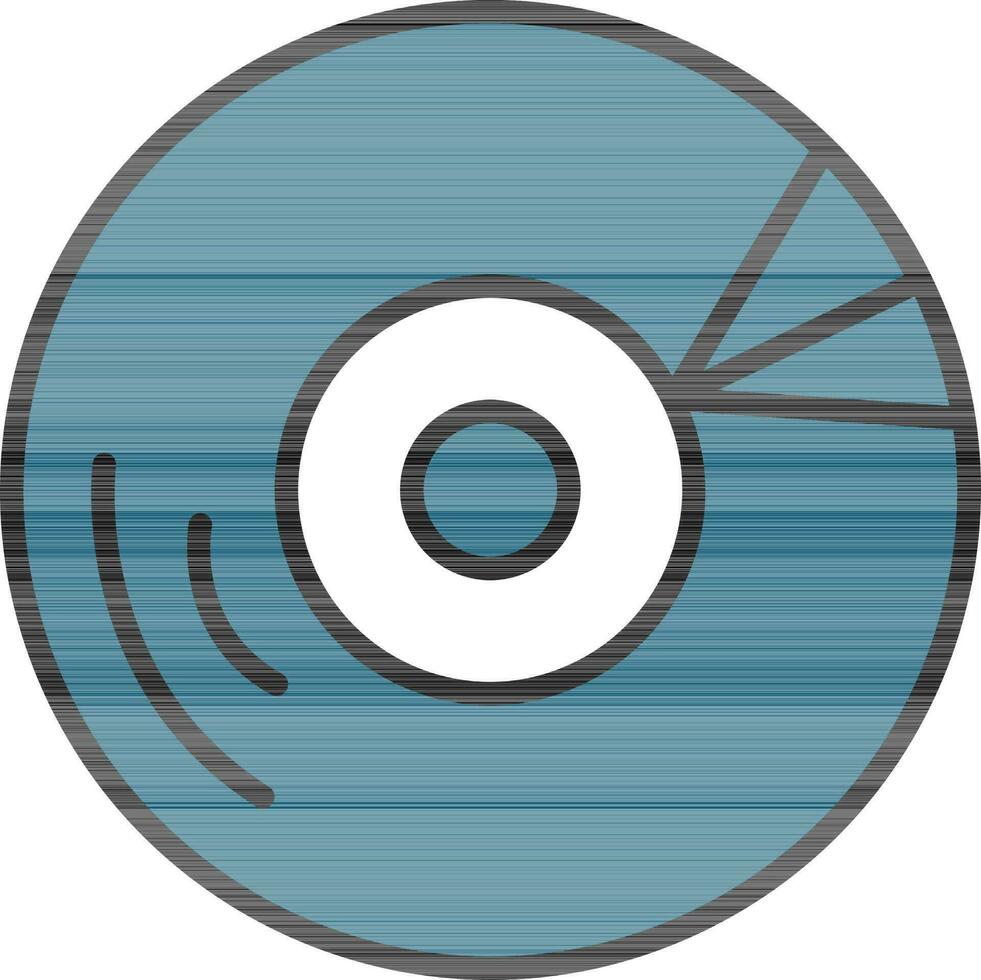 CD or DVD Disk Icon in Blue Color. vector