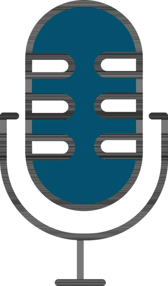 micrófono icono o símbolo en azul color. vector
