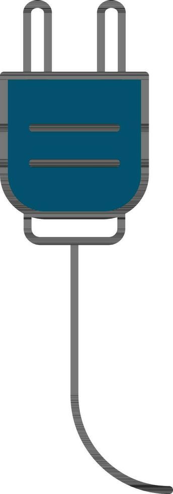 Isolated Plug Icon in Blue Color. vector