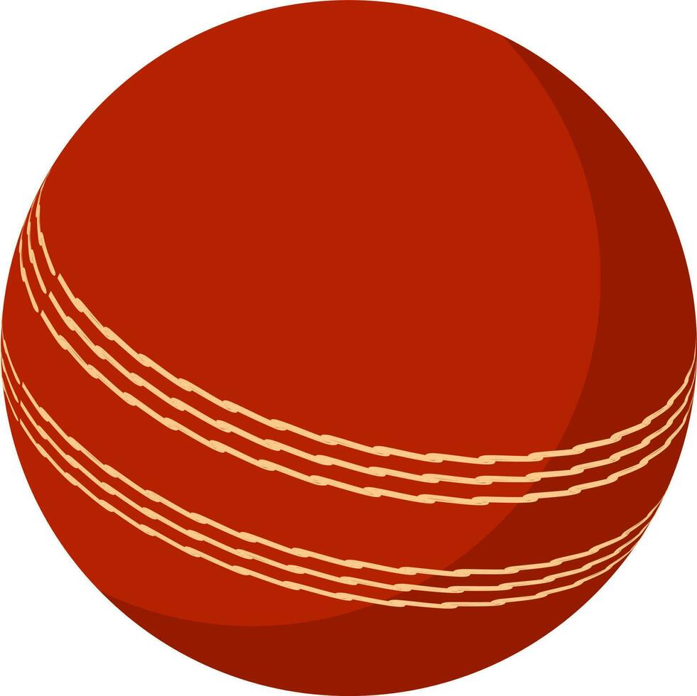 Cricket ball in red color. vector