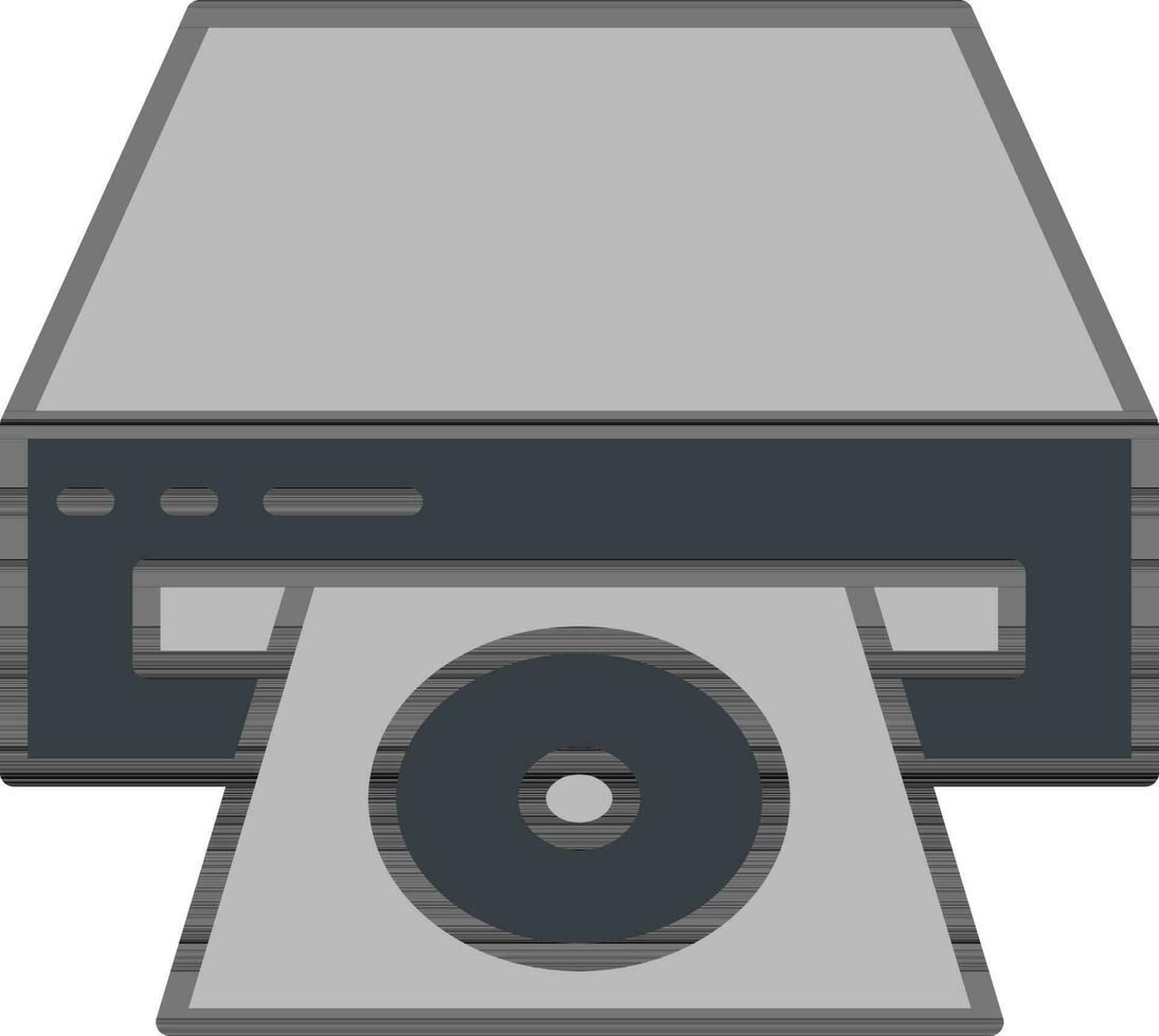 DVD Player Icon or Symbol in Grey Color. vector