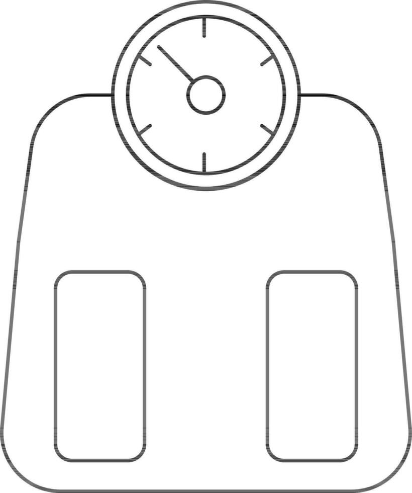 Weight Machine Icon In Black Outline. vector