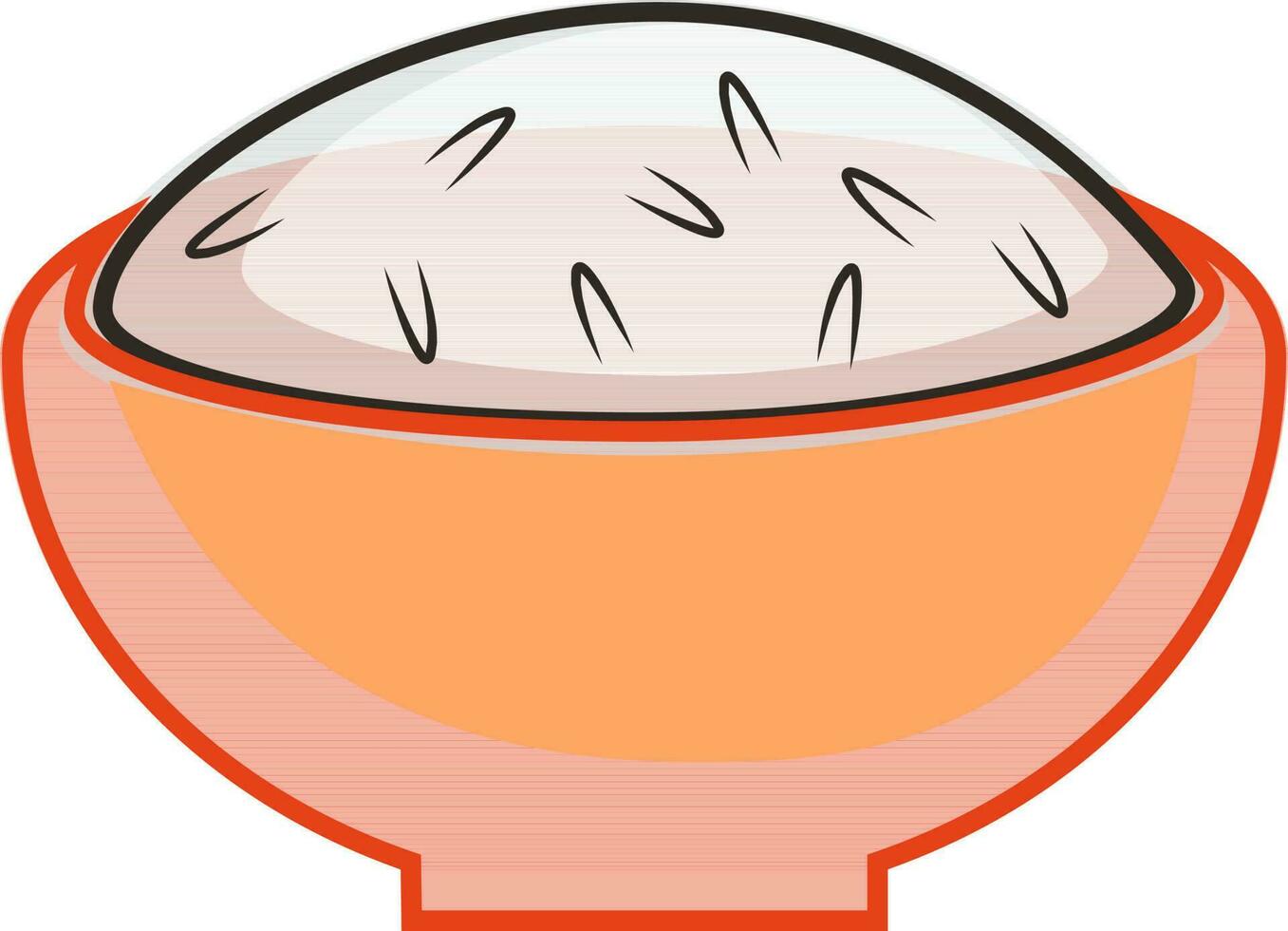 Illustration of food in bowl. vector