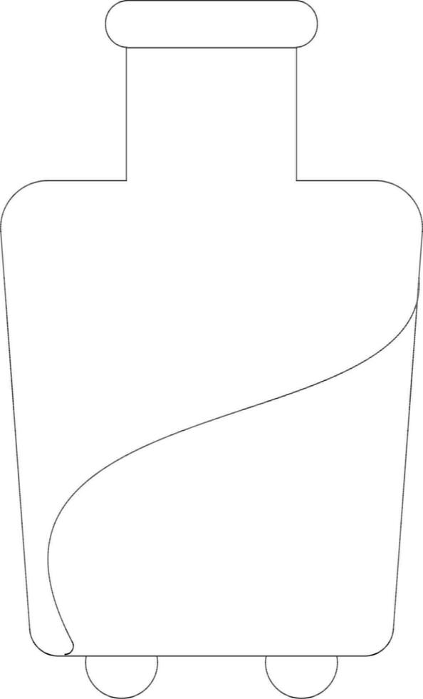 Black line art travel bag. vector