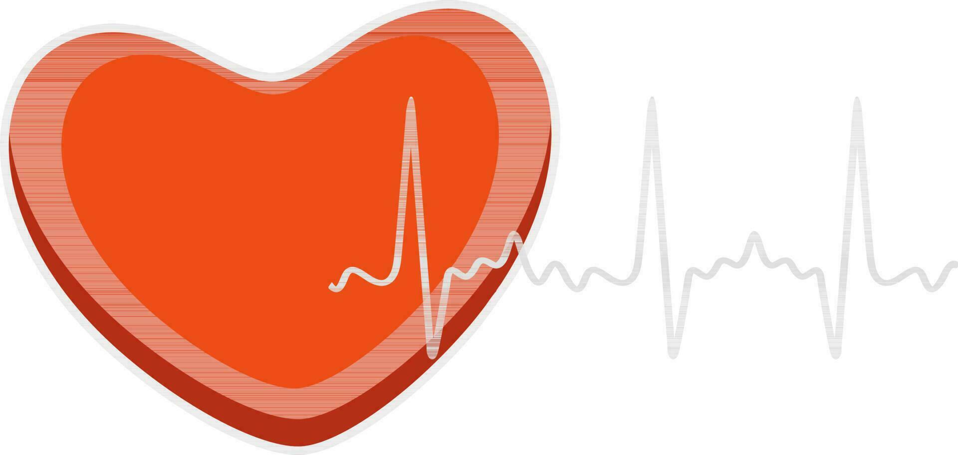 Electrocardiogram symbol with heart and heartbeat. vector