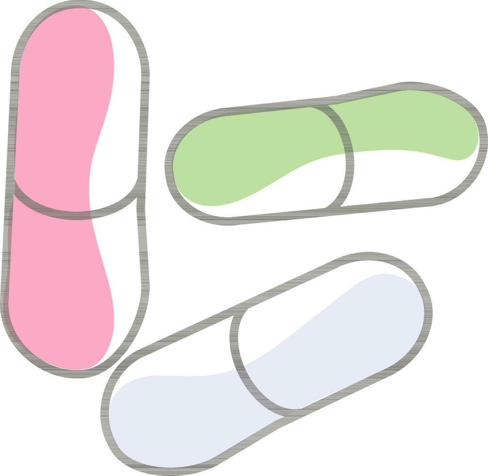 Flat illustration of capsule pills. vector