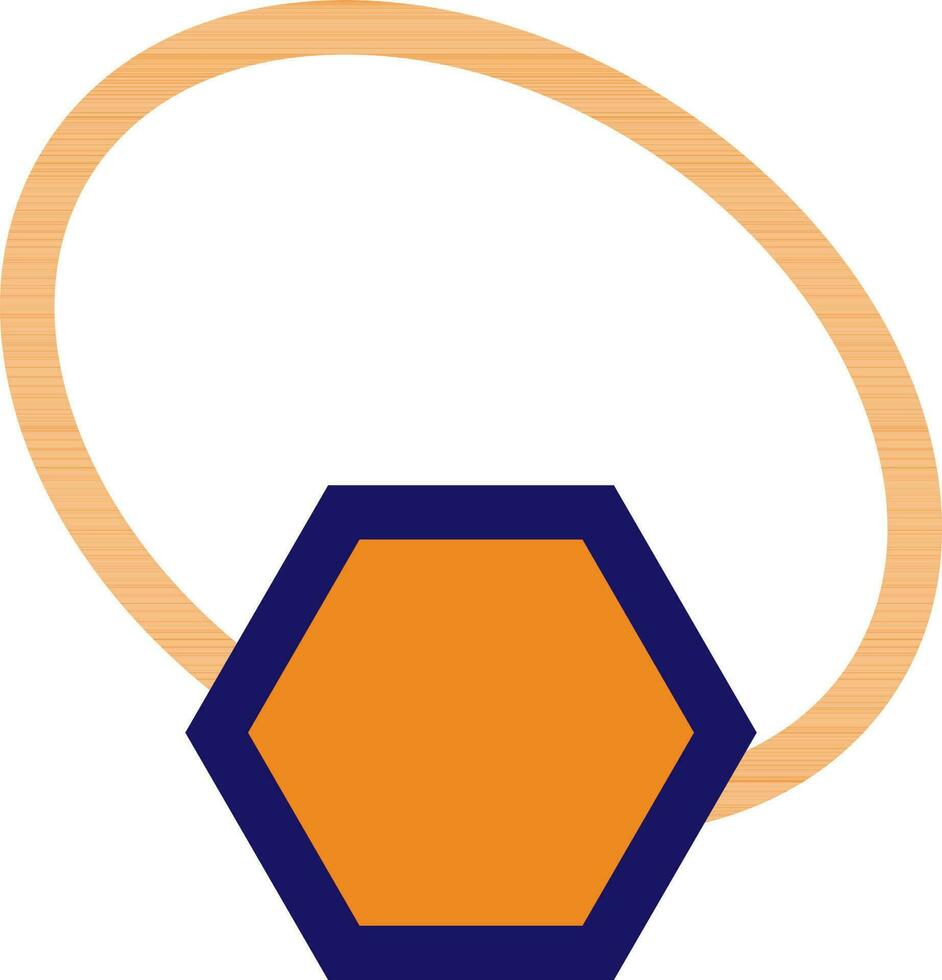 azul y naranja anillo icono. vector