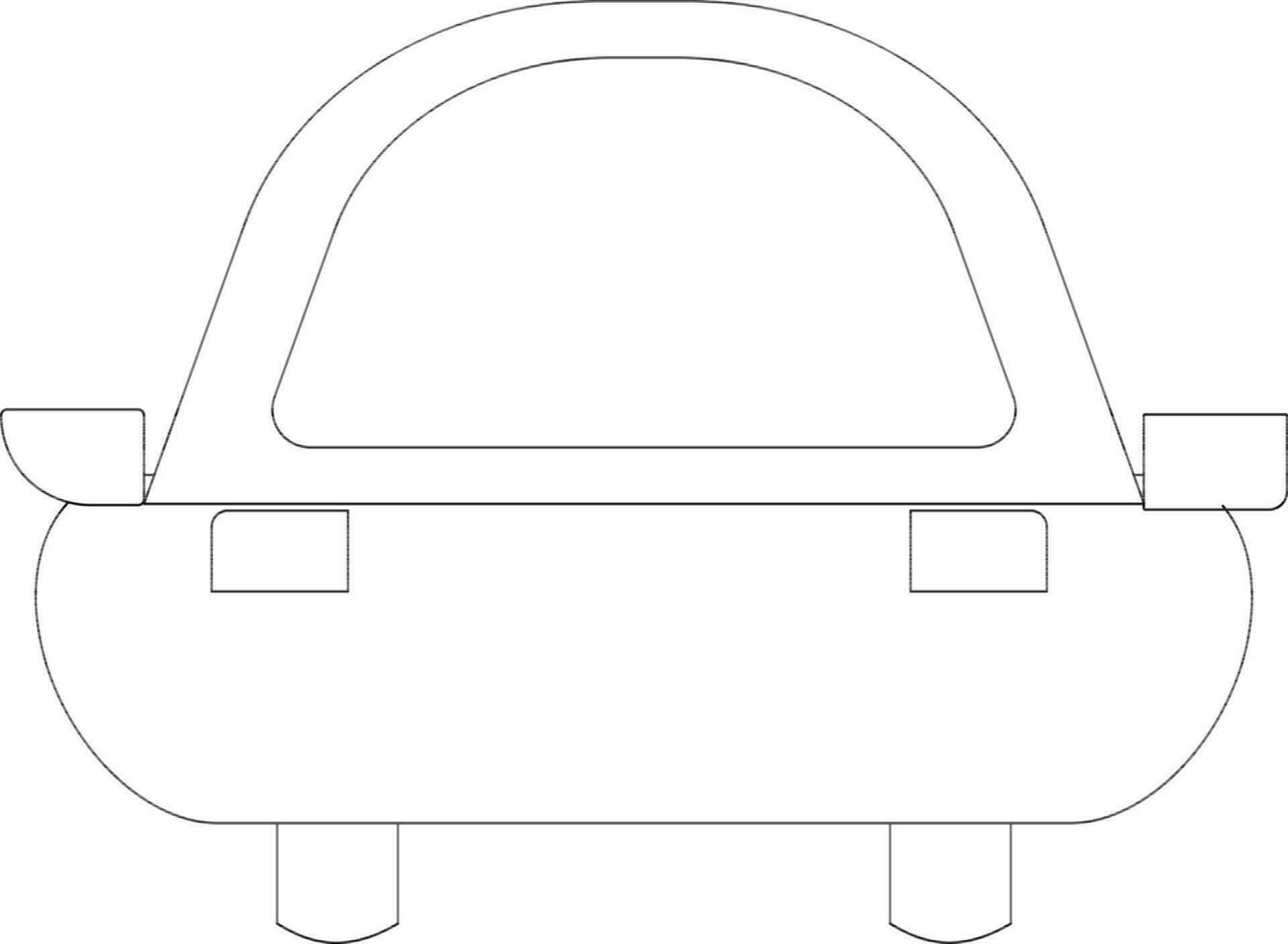 Black line art illustration of a car. vector