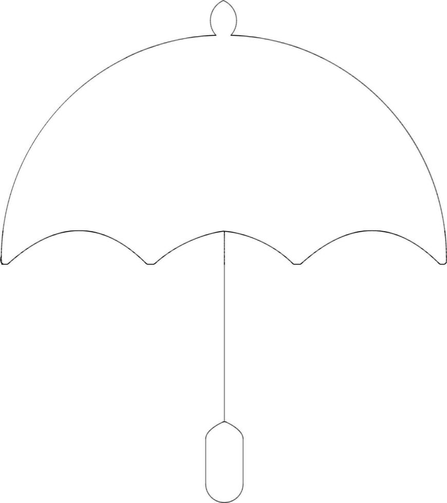 Isolated umbrella in black line art. vector