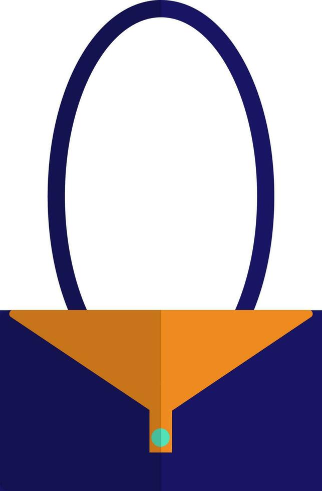 Flat style shopping bag in blue and orange color. vector