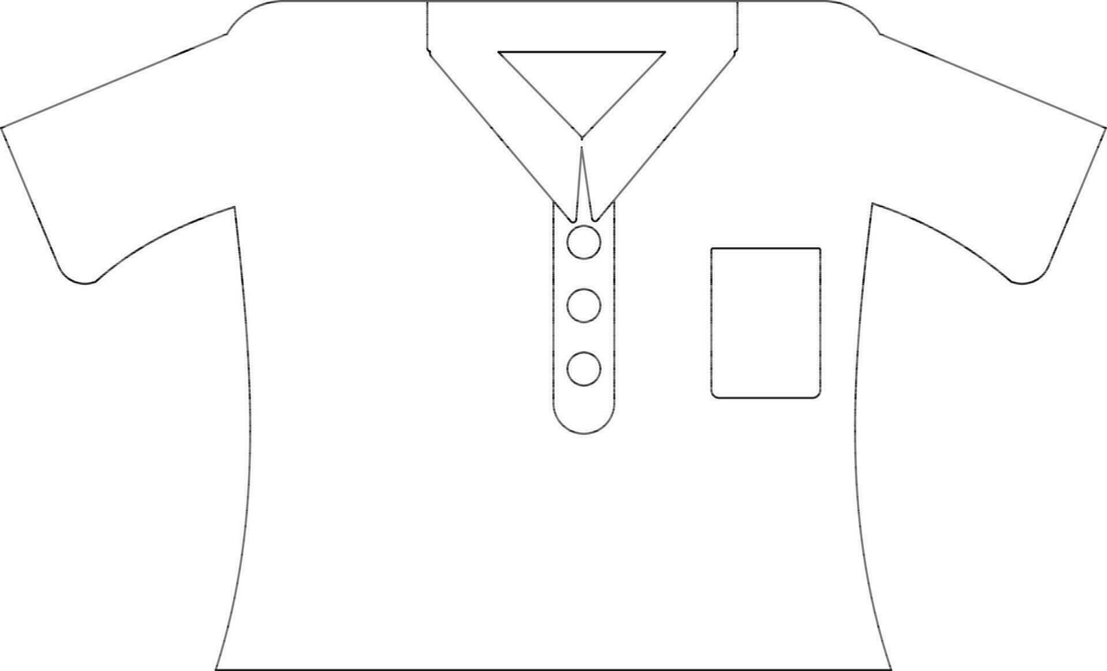 Black line art shirt in flat style. vector
