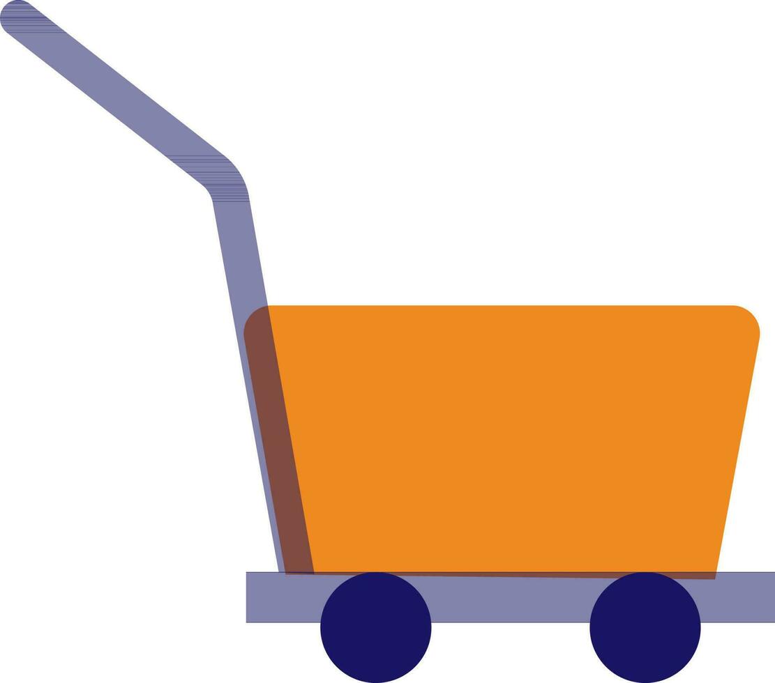 Flat style blank shopping cart. vector