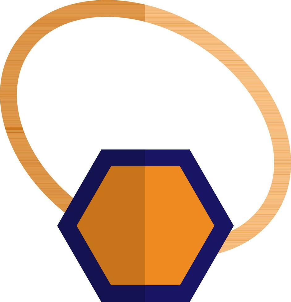 azul y naranja anillo icono. vector