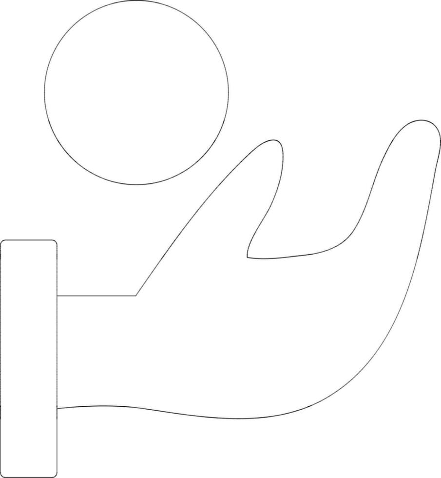 Hand holding ball in flat style. vector