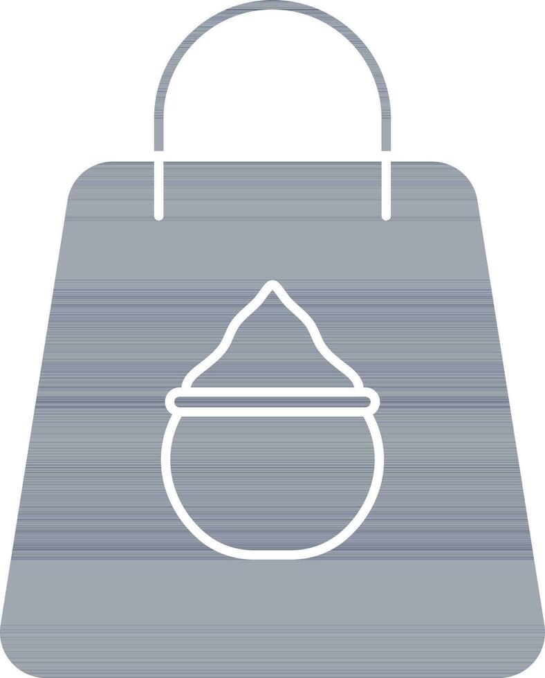 Vector Illustration Of Shopping Bag In Blue And White Color.