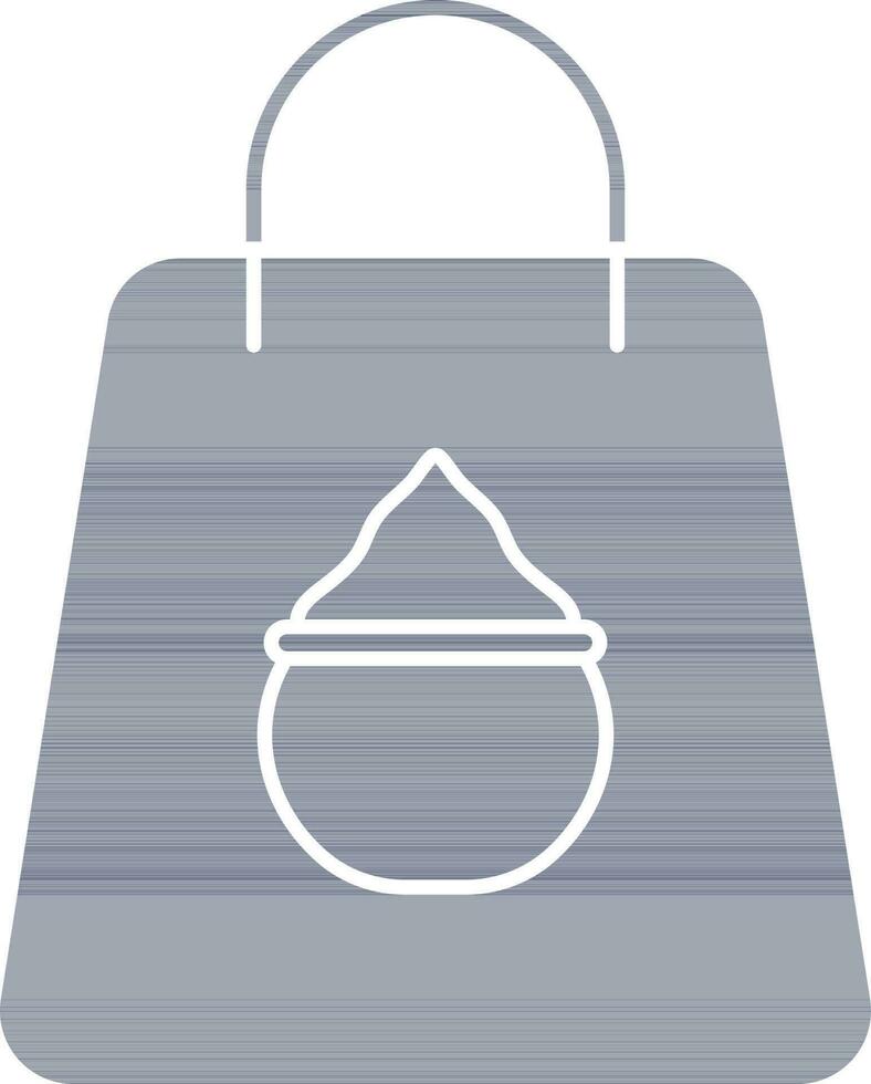 Vector Illustration Of Shopping Bag In Blue And White Color.